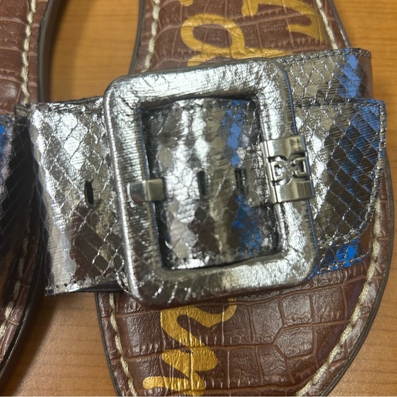Sam Edelman Slide Sandals in Silver size 7.5 - Picture 2 of 3